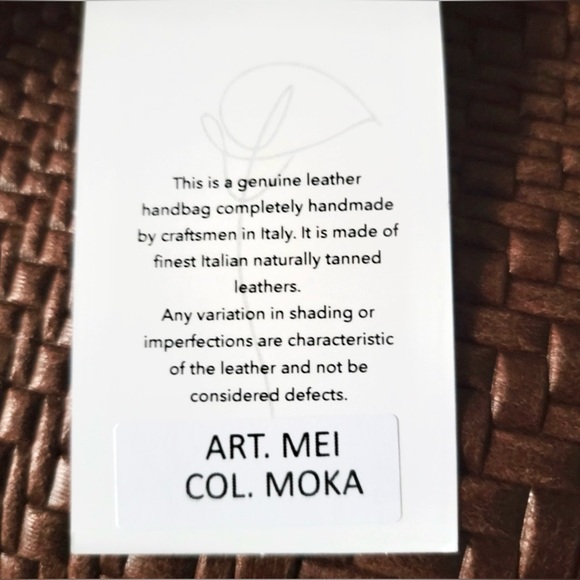 Woven Genuine Leather Tote Bag in Brown - Picture 8 of 12